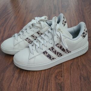 Adidas Women's Off White and Animal Print Sneakers